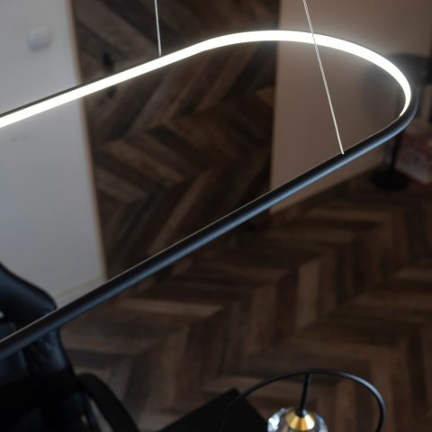 Lampa wisząca Ledowe Okręgi Oval No.1 120cm 4k czarna