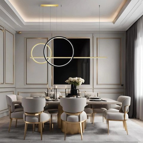 Lampa wisząca Linea No.4 60/40cm złotoczarna 2700k