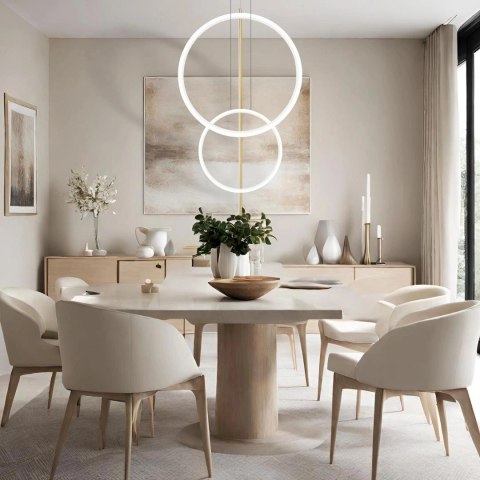 Lampa wisząca Linea No.5 60/40cm białozłota Dali3k