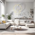 Lampa wisząca Linea No.5 60/40cm złoto-biała Dali3k