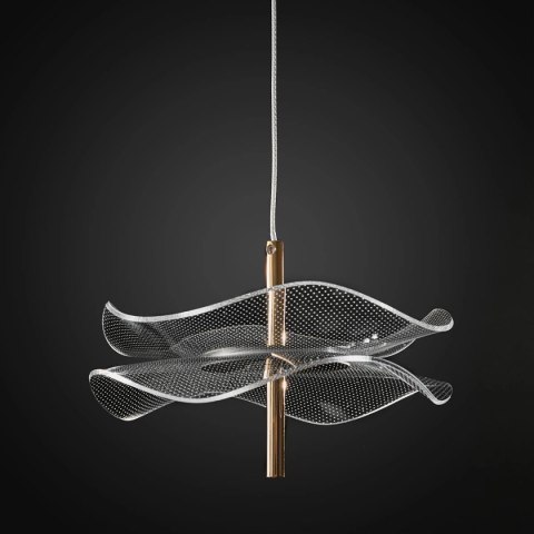 Designerska nowoczesna lampa wisząca do salonu 4000K różowe złoto Mariposa