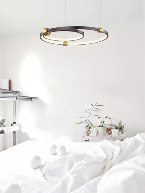 Ledowa Lampa wisząca Aurora No.2 50cm 3k czarna ściemnialna