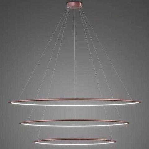 Lampa wisząca Ledowe Okręgi No.3 180cm 4k Różowe Złoto