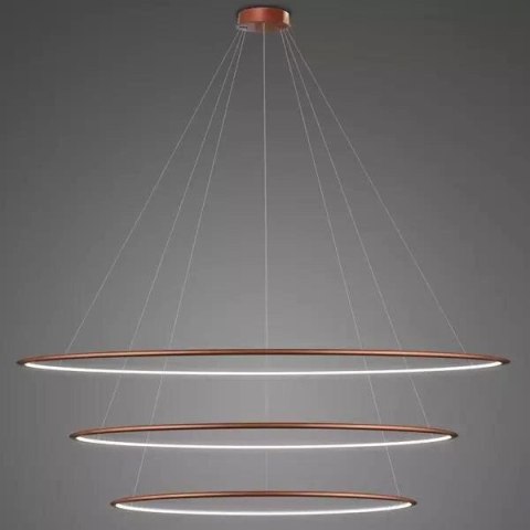Lampa wisząca Ledowe Okręgi No.3 230cm 4k miedziana