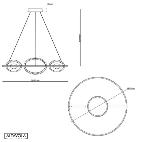 Ledowa Lampa wisząca Seppia No.3 2700K dimm