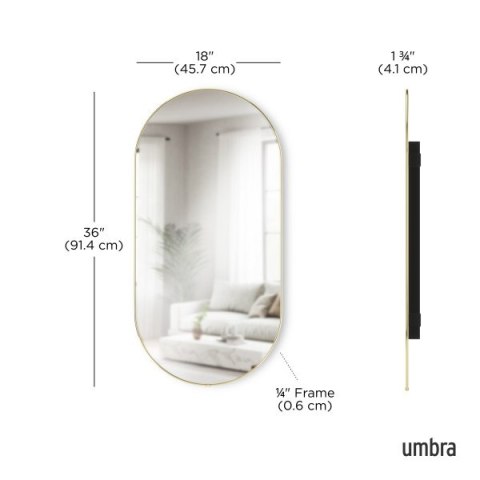 UMBRA lustro ścienne HUBBA 36 x 18 cm mosiądz