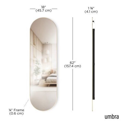 UMBRA lustro ścienne HUBBA 62 x 18 cm mosiądz