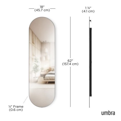 UMBRA lustro ścienne HUBBA 62 x 18 cm tytan
