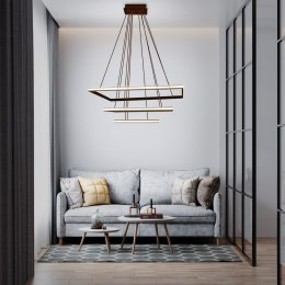 LAMPA LED ŻYRANDOL SUFITOWA + PILOT 116W BRĄZ DL-F09 MOKKA