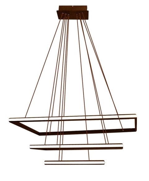 LAMPA LED ŻYRANDOL SUFITOWA + PILOT 116W BRĄZ DL-F09 MOKKA