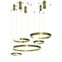 Lampa led 264W złota okręgi + Pilot DL-I02 LARA