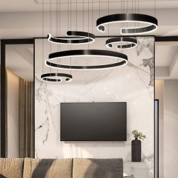 Lampa wisząca czarna 5 okręgów 264W DL-I02 + Pilot LARA