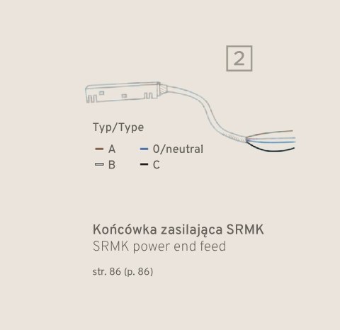 Końcówka Zasilająca Do Szyn Magnetycznych LL-SRMK Biała