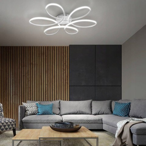 LAMPA DEKORACYJNA OKRĘGI 100W + PILOT BIAŁA DL-J05 FIORE
