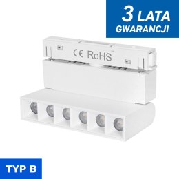 Lampa z diodami do szyn magnetycznych biała łamana 6W 3000K DDCX-GDZD6 - TYP B