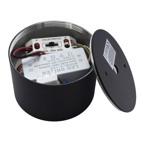 Oprawa Sufitowa LED PZE-MKL907 9W CCT 3000K-6000K Czarna IP54