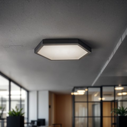 Panel LED Natynkowy HEXAGON BY-SLS-6C Plaster Miodu 40W Czarny