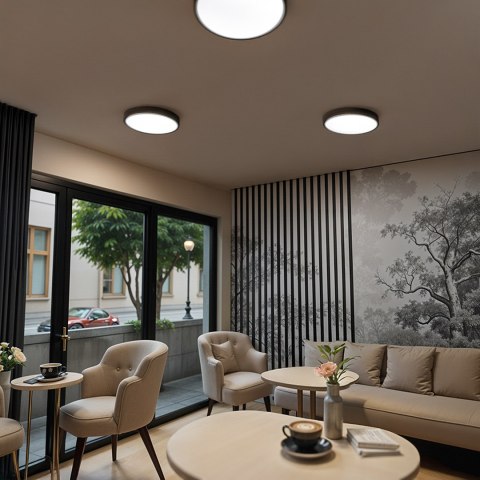 Plafon Natynkowy LED 40cm Okrągły BB01 40W 4000K Czarny