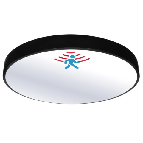 Plafon natynkowy LED 40cm Okrągły BB03 40W 4000K z czujnikiem czarny