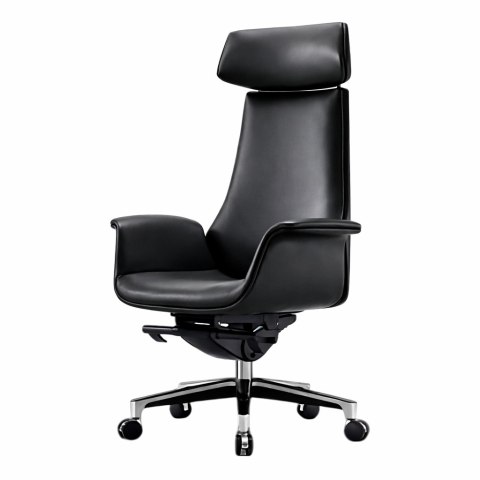 Fotel Biurowy Karvia High ML Skóra naturalna Czarny - luksus, ergonomia i komfort klasy premium