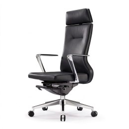 Fotel Mysen High ML skóra ekologiczna brązowy - stylowy fotel do biura i home office