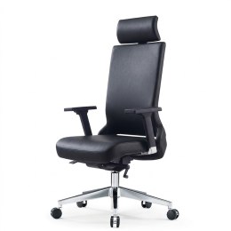 Vejle High Plus ML brązowy fotel biurowy skóra ekologiczna - wygoda i design
