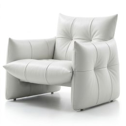 Flen ML biały fotel skórzany premium - nowoczesny design skóra naturalna + ekoskóra