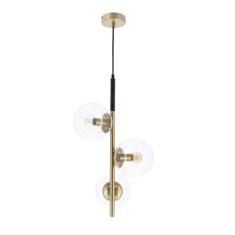 Lampa wisząca DUO złota 3x15W E14 nowoczesna oprawa sufitowa do salonu kuchni i jadalni