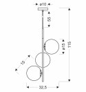 Lampa wisząca DUO złota 3x15W E14 nowoczesna oprawa sufitowa do salonu kuchni i jadalni