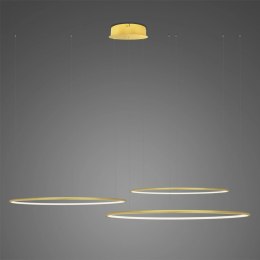 Lampa wisząca Ledowe Okręgi No.3 100cm 3k złota układ 100/80/60 cm