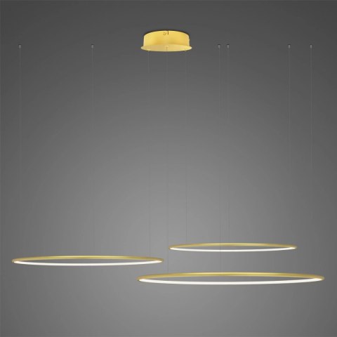 Lampa wisząca Ledowe Okręgi No.3 100cm 3k złota układ 100/80/60 cm
