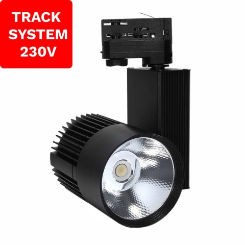 Reflektor Szynowy Track System DD-03 30W 3000K Czarny 3 fazowy 230V