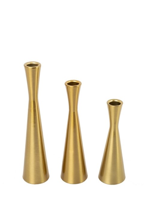 Zestaw 3 świeczników SHP TRIO złoty