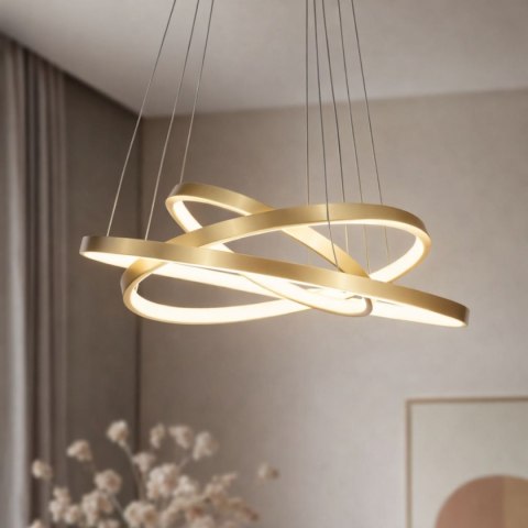 LUNE LAMPA WISZĄCA 50+40+30 ZŁOTY 60W LED 4000K