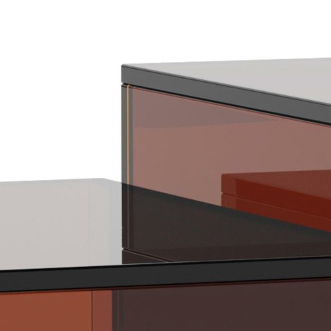 Zestaw 2 stolików Dice brązowe szkło