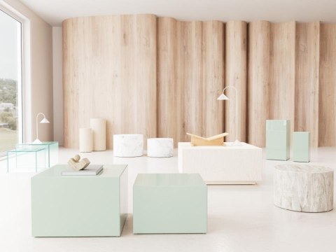 Zestaw 2 stolików Dice krystaliczne