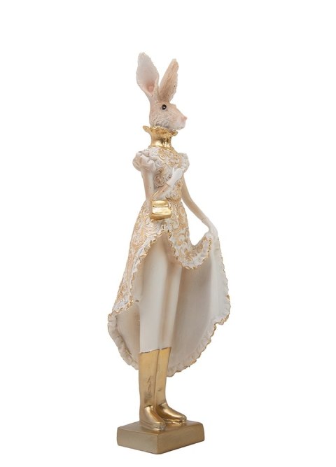 Figurka dekoracyjna SHP RABBIT beżowa / złota