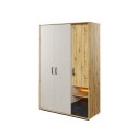 Szafa 3D1S z oświetleniem dąb artisan/raw steel/silk flou QUBIC QB02