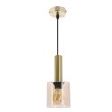 ALBERTO lampa wisząca mosiężny 1x40W E27 klosz bursztynowy
