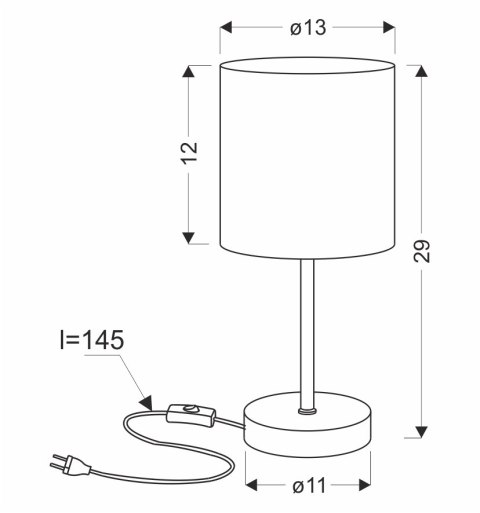 BETA lampka stołowa czarny 1x40W E14 abażur biały błyszczący