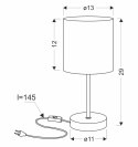 BETA lampka stołowa czarny 1x40W E14 abażur złoty błyszczący
