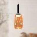 BUENO lampa wisząca czarny 1x9W GX53 klosz bezbarwny+bursztynowy