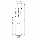BUENO lampa wisząca czarny 1x9W GX53 klosz bezbarwny+bursztynowy