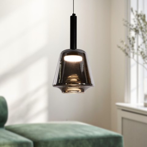 BUENO lampa wisząca czarny 1x9W GX53 klosz bezbarwny+dymiony