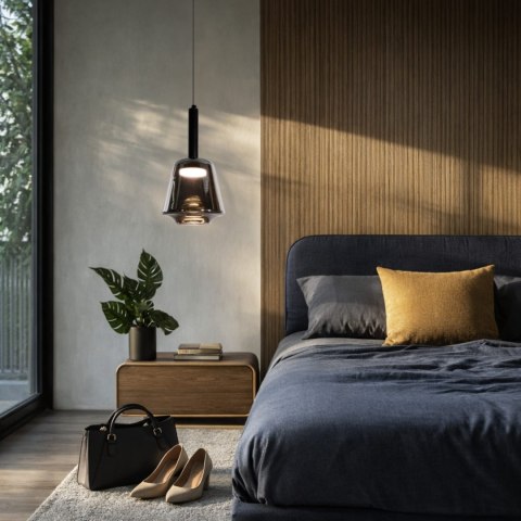 BUENO lampa wisząca czarny 1x9W GX53 klosz bezbarwny+dymiony