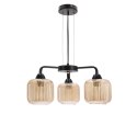 CAMPANA lampa wisząca czarny 3x60W E27 klosz bursztynowy