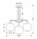 CAMPANA lampa wisząca czarny 3x60W E27 klosz bursztynowy