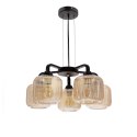 CAMPANA lampa wisząca czarny 5x60W E27 klosz bursztynowy