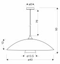 DUETTO lampa wisząca satynna nikiel 1x40W E27 klosz biały+białe paski