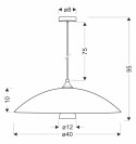 DUETTO lampa wisząca satynowy złoty 1x40W E27 klosz biały+biały z paskiem złotym